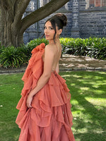 Load image into Gallery viewer, Halo Livora Ruffled Maxi Dress | Halterneck | Layered Chiffon
