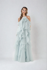 Load image into Gallery viewer, Halo Livora Ruffled Maxi Dress | Halterneck | Layered Chiffon
