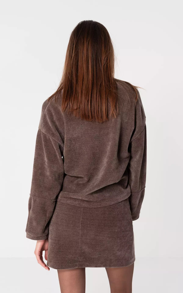 Nocten Knit Mini Dress Set | V-Neck Sweater & Skirt | Soft Blended Yarn