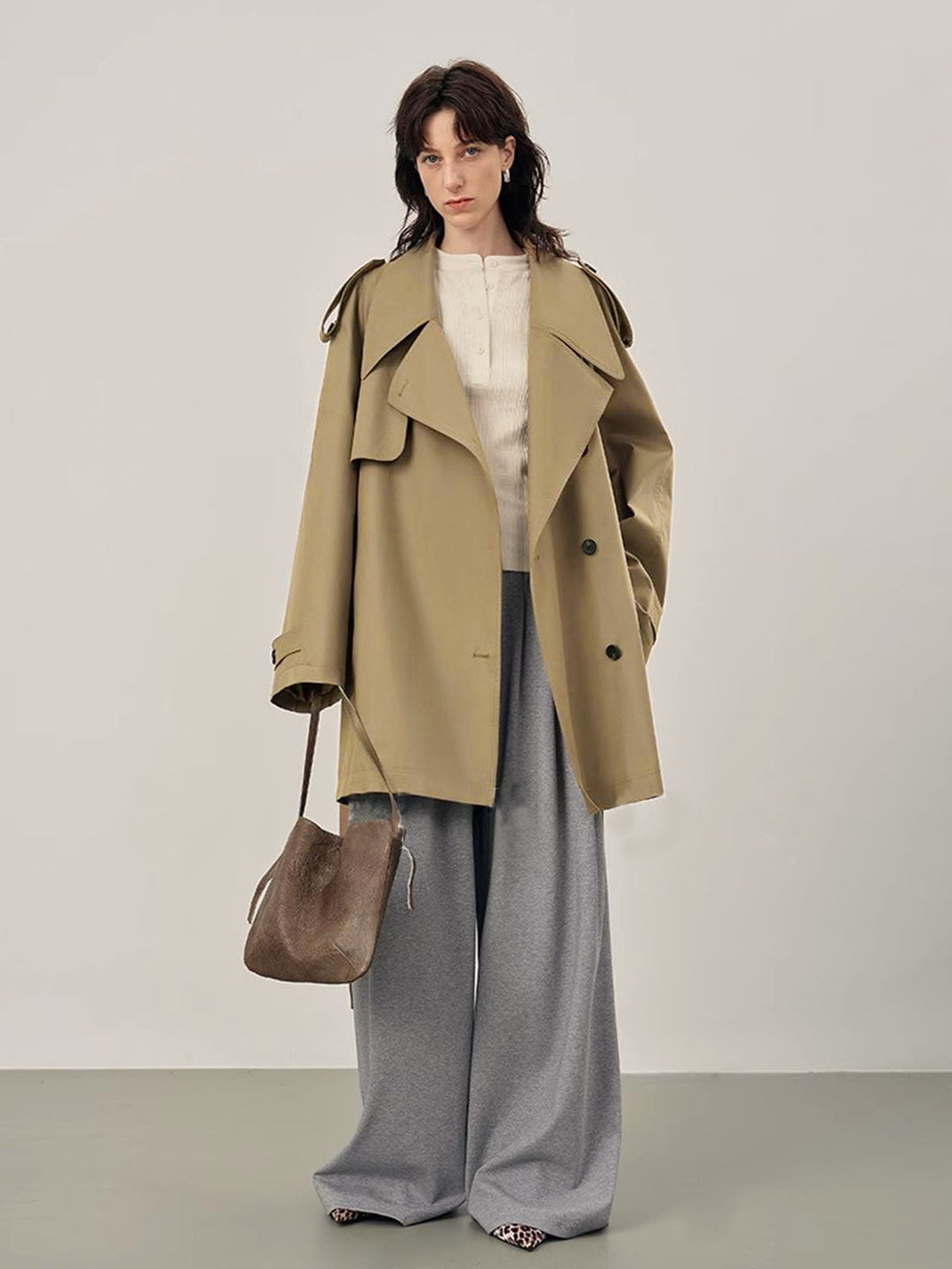 Oversized Double Breasted Trench Coat | Relaxed Fit | Belted