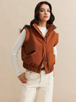 Load image into Gallery viewer, Quilted Sleeveless Vest | Stand Collar | Relaxed Fit
