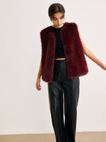 Load image into Gallery viewer, Faux Fur Vest | Burgundy | Soft Touch Finish
