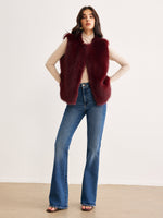 Load image into Gallery viewer, Faux Fur Vest | Burgundy | Soft Touch Finish
