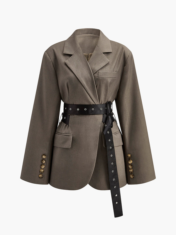 Structured Belted Blazer | Oversized Fit | Modern Tailoring - Isavara
