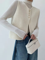 Load image into Gallery viewer, Forma Knit Vest | Gold Button Detail | Regular Fit
