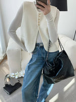 Load image into Gallery viewer, Forma Knit Vest | Gold Button Detail | Regular Fit
