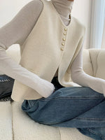 Load image into Gallery viewer, Forma Knit Vest | Gold Button Detail | Regular Fit
