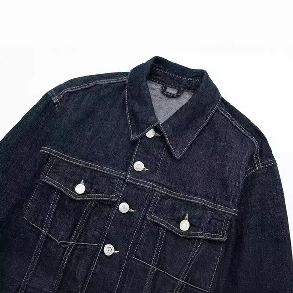 Cropped Denim Jacket | Structured Fit | Folded Cuff Detail - Isavara