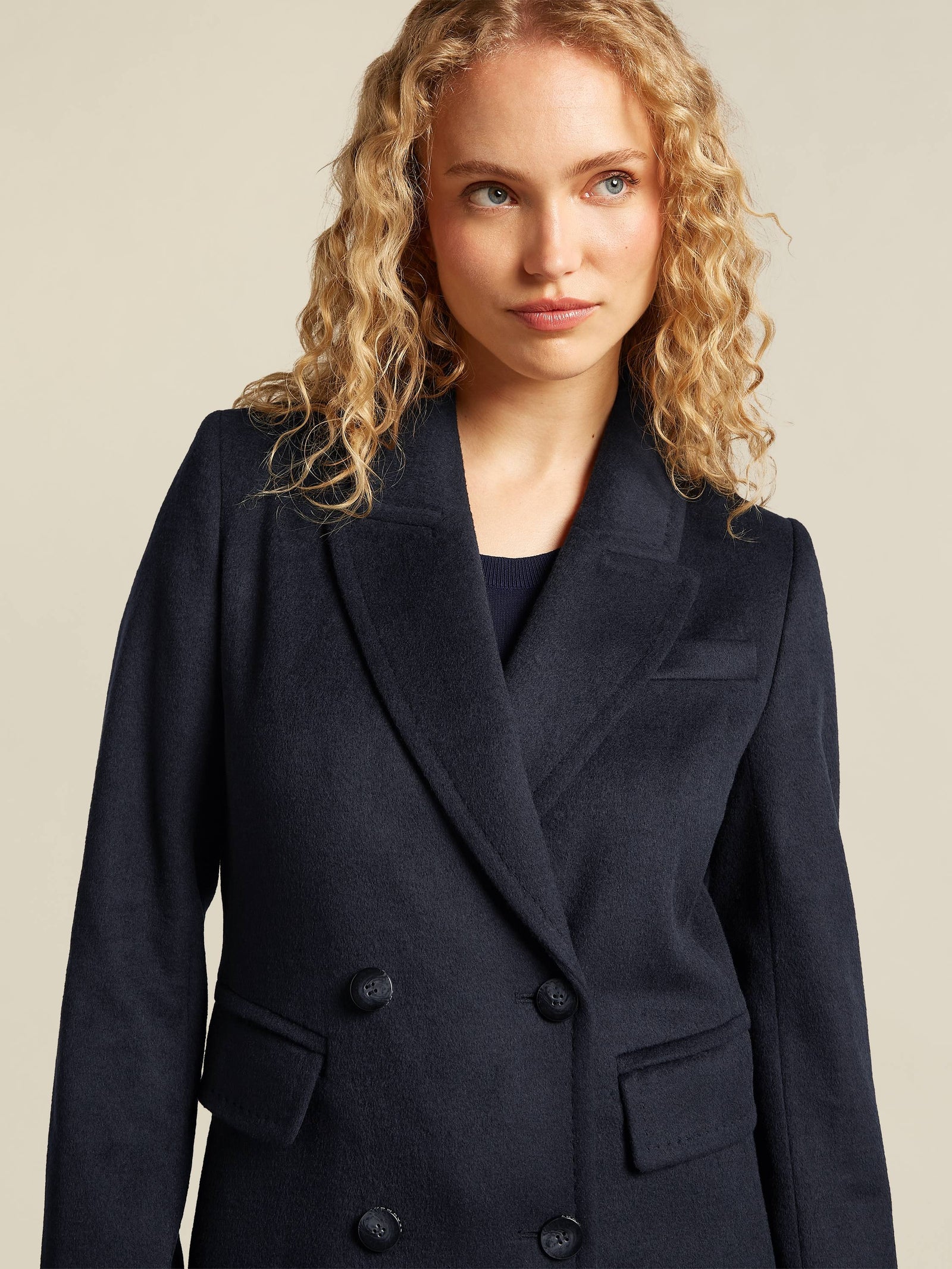 Wool Blend Long Coat | Double Breasted | Classic Silhouette