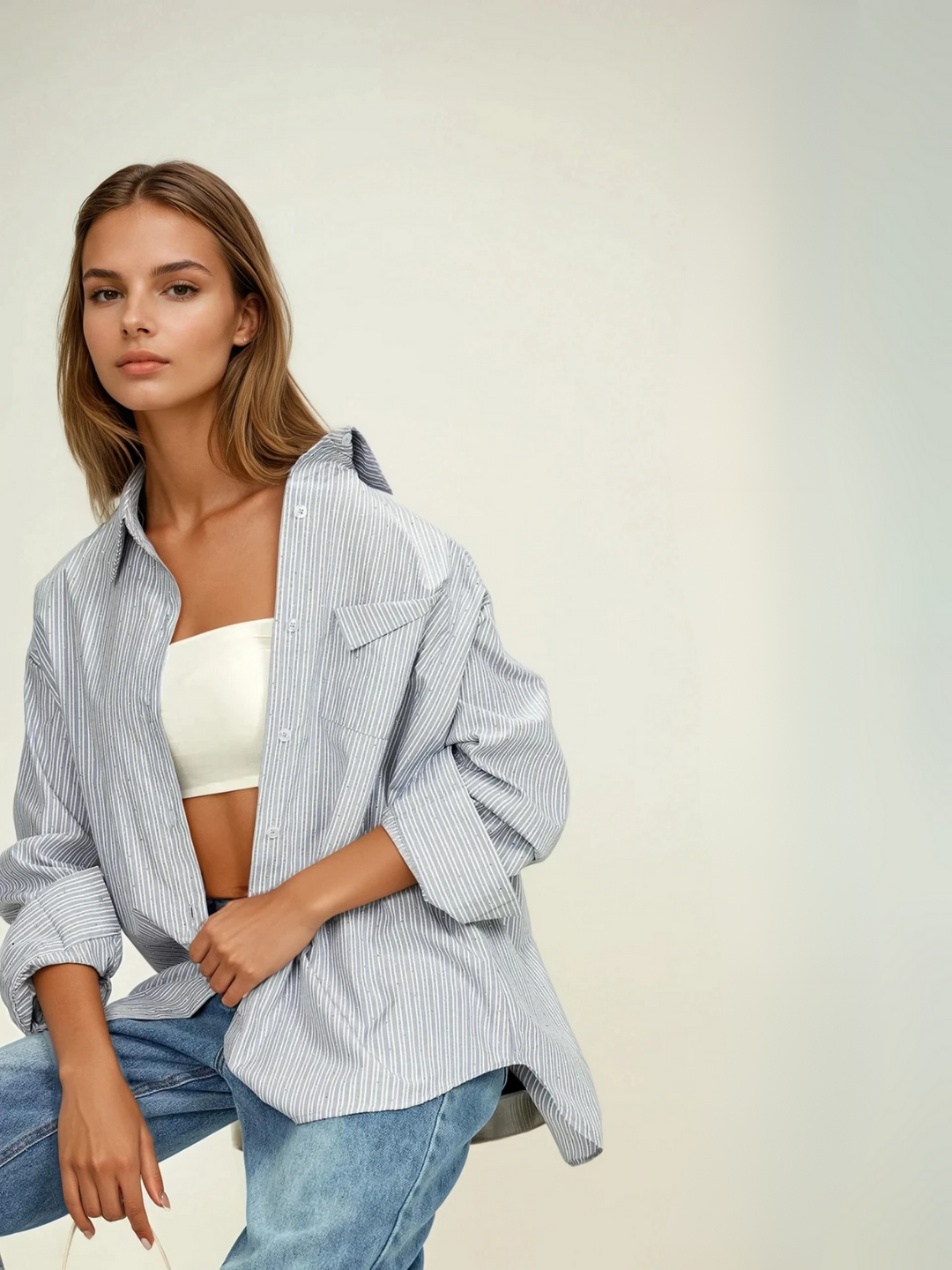 Striped Button Shirt | Regular Fit | Pinstripe | Chest Pocket