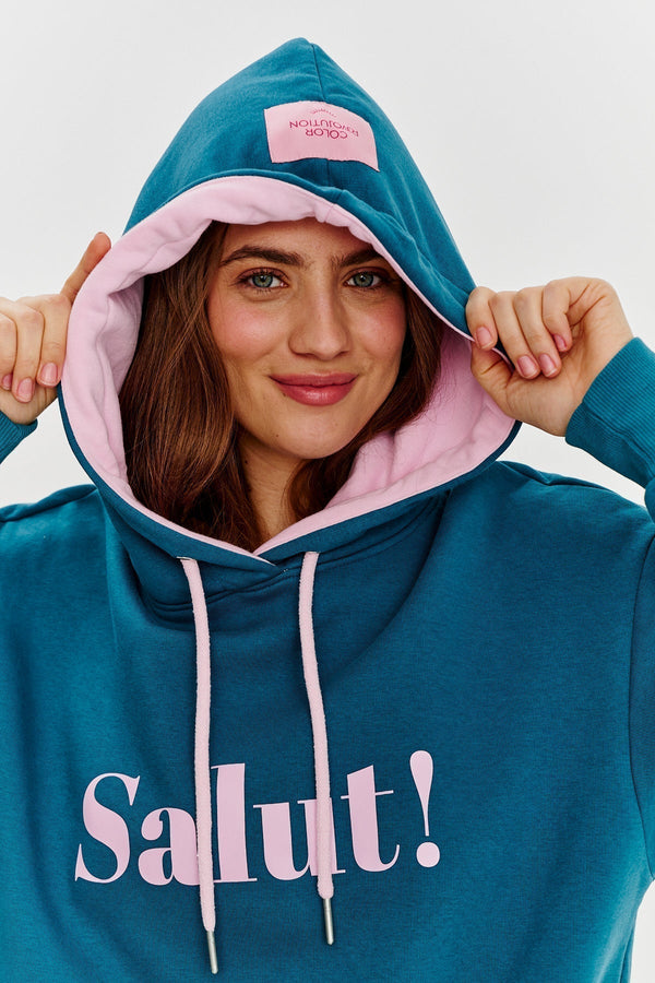 Core Line “Salut!” Hoodie | Oversized Fit | Contrast Print